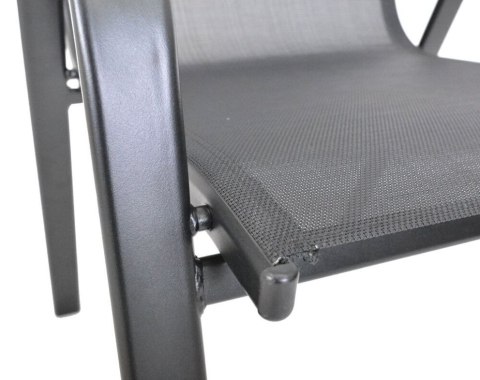 Krzesło ogrodowe SOFIE metalowe, czarna tkanina