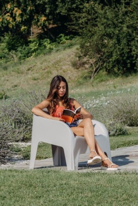 PETRA ARMCHAIR Krzesło plastikowe, szare