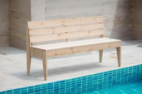 POOL Ławka drewniana, 150 x 76 x 50 cm, naturalna