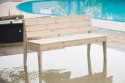 POOL Ławka drewniana, 150 x 76 x 50 cm, naturalna