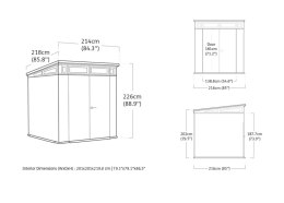 Plastikowy domek ogrodowy ARTISAN 7x7 - 2,2 x 2,1 x 2,1 m