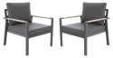 SIBIU DUO Aluminiowe fotele, 2 szt., grafitowe