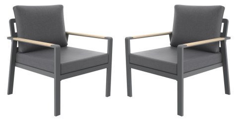 SIBIU DUO Aluminiowe fotele, 2 szt., grafitowe