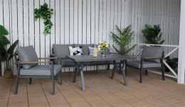 SIBIU Stół aluminiowy 140 x 80 cm, grafitowy