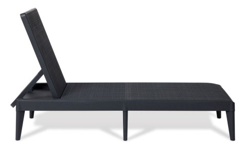 SIROLO Leżak ogrodowy, plastikowy, grafitowy