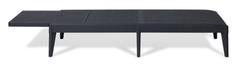 SIROLO Leżak ogrodowy, plastikowy, grafitowy