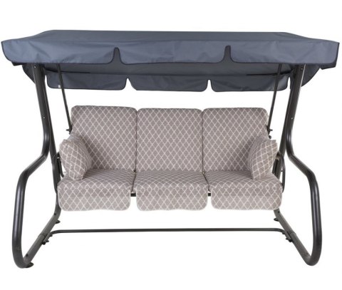 4-osobowa ogrodowa huśtawka metalowa, rozkładana, antracyt