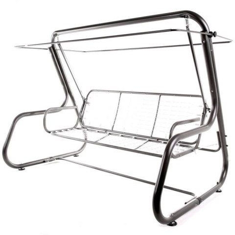 4-osobowa ogrodowa huśtawka metalowa, rozkładana, antracyt