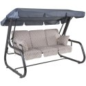 4-osobowa ogrodowa huśtawka metalowa, rozkładana, antracyt