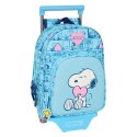 Torba szkolna z kółkami Snoopy Love Niebieski 26 x 11 x 67 cm 26 x 34 x 11 cm