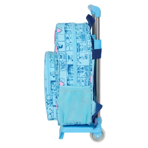 Torba szkolna z kółkami Snoopy Love Niebieski 26 x 11 x 67 cm 26 x 34 x 11 cm