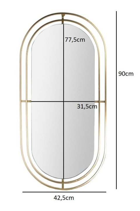 Lustro Avec złote owalne