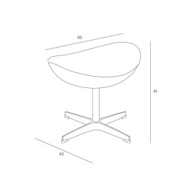 Podnóżek Jajo popielaty kaszmir 129
