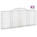 Kosze gabionowe z łukiem, 2 szt, 300x30x120/140 cm, żelazo
