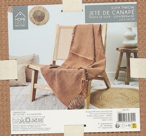 Narzuta na łóżko waflowana 120x150 cm