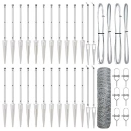 VidaXL Słupek ogrodzeniowy. Srebrny 50 x 1 m (siatka 50 mm) Stal