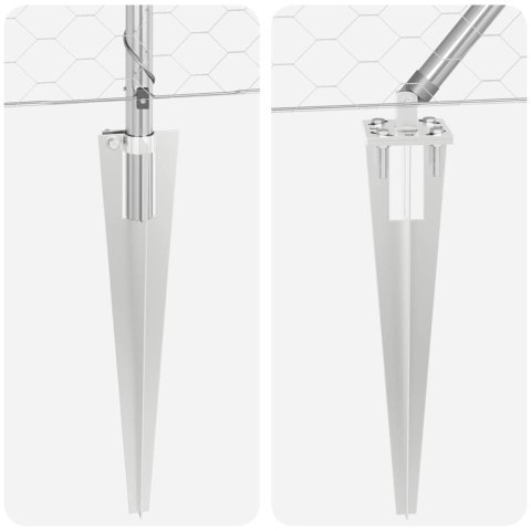 VidaXL Słupek ogrodzeniowy. Srebrny 50 x 1 m (siatka 50 mm) Stal