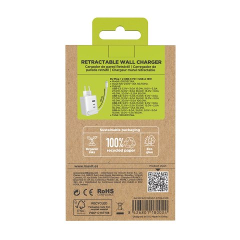 Ładowarka Ścienna Muvit MCACC0050 100 W