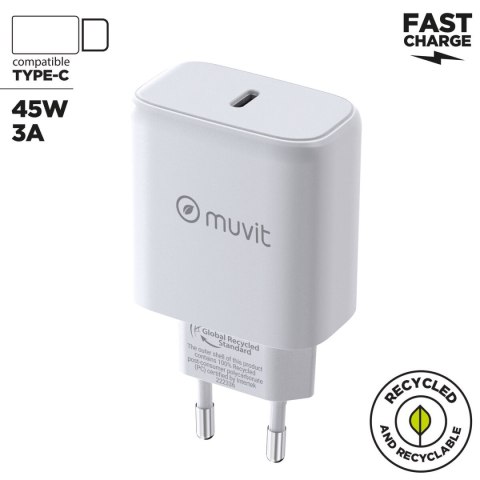 Ładowarka Ścienna Muvit SN-TC650AD1E45A Biały 45 W