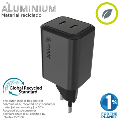 Ładowarka Ścienna Muvit WCEU66-45-C2 Srebrzysty 45 W