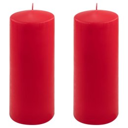 Zestaw słupkowych świec, 25 cm, Ø 10 cm, czerwony, 2 sztuki.