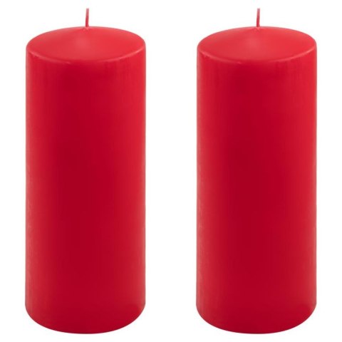 Zestaw słupkowych świec, 25 cm, Ø 10 cm, czerwony, 2 sztuki.
