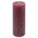 Zestaw świec rustykalnych, 20 cm, Ø 7,5 cm, bordowy, 6 szt.