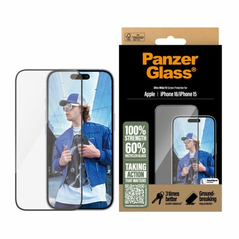 Ochrona Ekranu na Telefon Komórkowy PanzerGlass iPhone 16 - 15