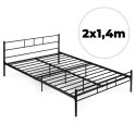 Łóżko metalowe 140x200 cm ze stelażem czarna rama ModernHome