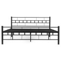 Łóżko metalowe 140x200 cm ze stelażem czarna rama ModernHome