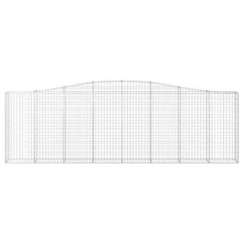 Kosze gabionowe, 15 szt, 400x30x120/140cm, galwanizowane żelazo