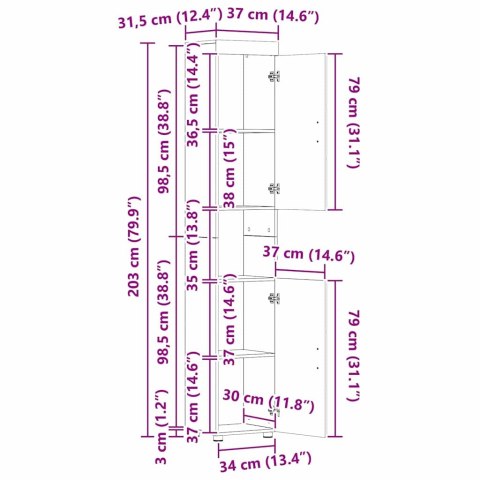 Zestaw mebli łazienkowych TULUM Czarny Materiał drewnopochodny