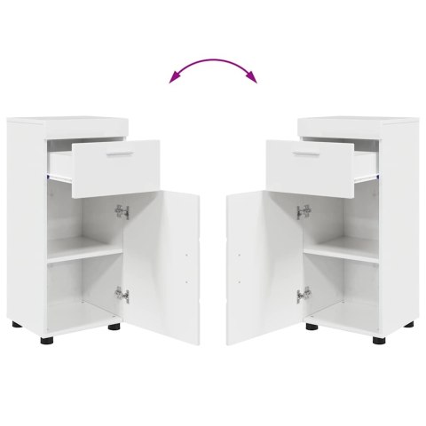 Zestaw mebli łazienkowych z szufladą TULUM Wysoki połysk biały