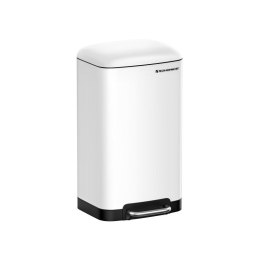 Kosz na śmieci z pedałem 30l biały stalowy cichy mechanizm