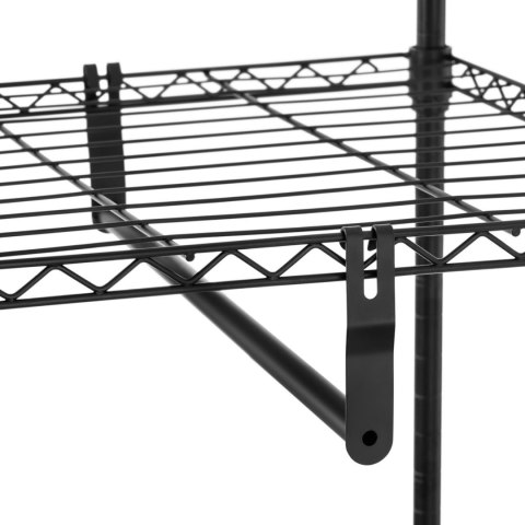 Regał druciany na ubrania do garderoby szatni 4 półki 3 wieszaki 119 x 45 x 179.5 cm do 270 kg