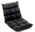 Czarny fotel podłogowy Relax Lounger, welur, 5 pozycji