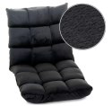 Czarny fotel podłogowy Relax Lounger, welur, 5 pozycji