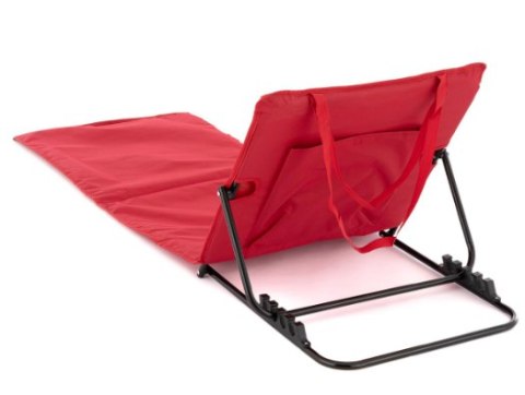 Czerwona mata plażowa z oparciem składana Oxford 158x58 cm