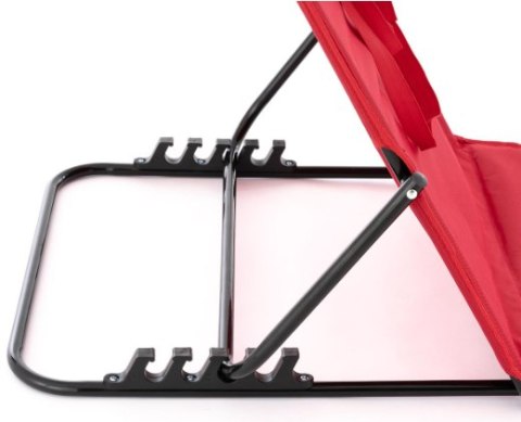 Czerwona mata plażowa z oparciem składana Oxford 158x58 cm