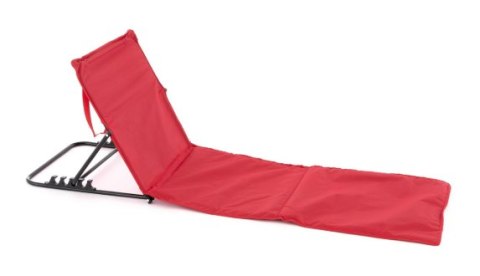 Czerwona mata plażowa z oparciem składana Oxford 158x58 cm
