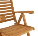 Divero 2 krzesła ogrodowe teakowe z regulacją i składaniem