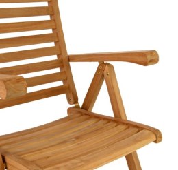 Divero 2 krzesła ogrodowe teakowe z regulacją i składaniem