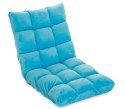Fotel podłogowy Relax Lounger niebieski, składany, welur