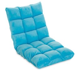 Fotel podłogowy Relax Lounger niebieski, składany, welur