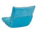 Fotel podłogowy Relax Lounger niebieski, składany, welur