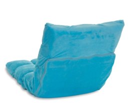 Fotel podłogowy Relax Lounger niebieski, składany, welur