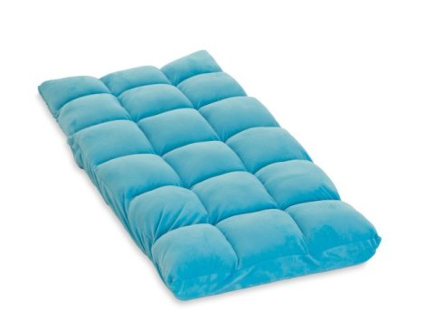 Fotel podłogowy Relax Lounger niebieski, składany, welur