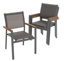 Krzesła balkonowe sztaplowane aluminiowe 4 szt. antracyt