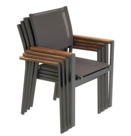 Krzesła balkonowe sztaplowane aluminiowe 4 szt. antracyt
