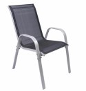 Krzesło ogrodowe BARI czarne, stalowe, sztaplowane 90x55x65